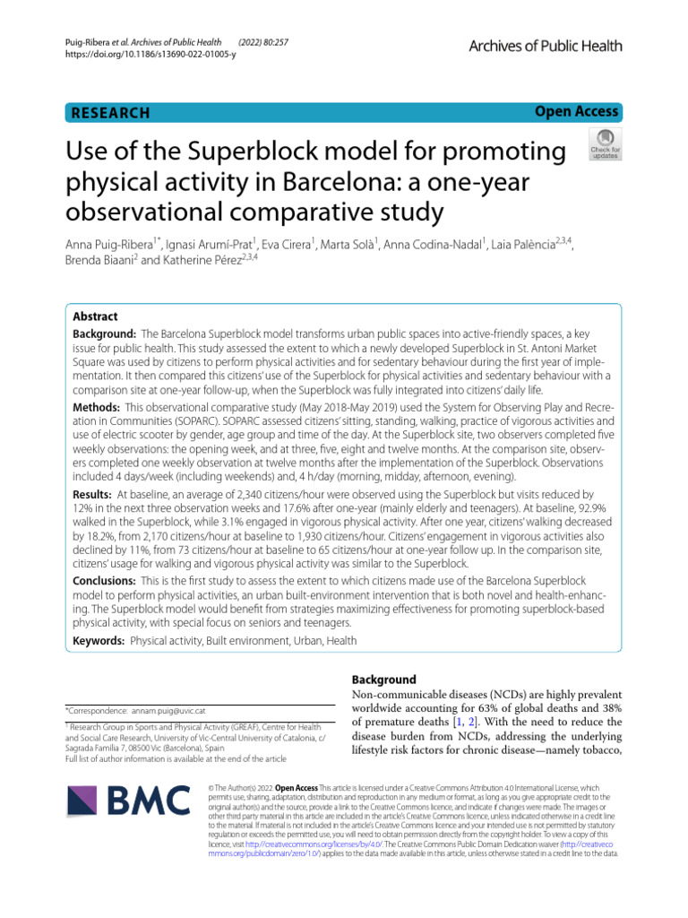 Use of The Superblock Model For Promoting Physical Activity in ...