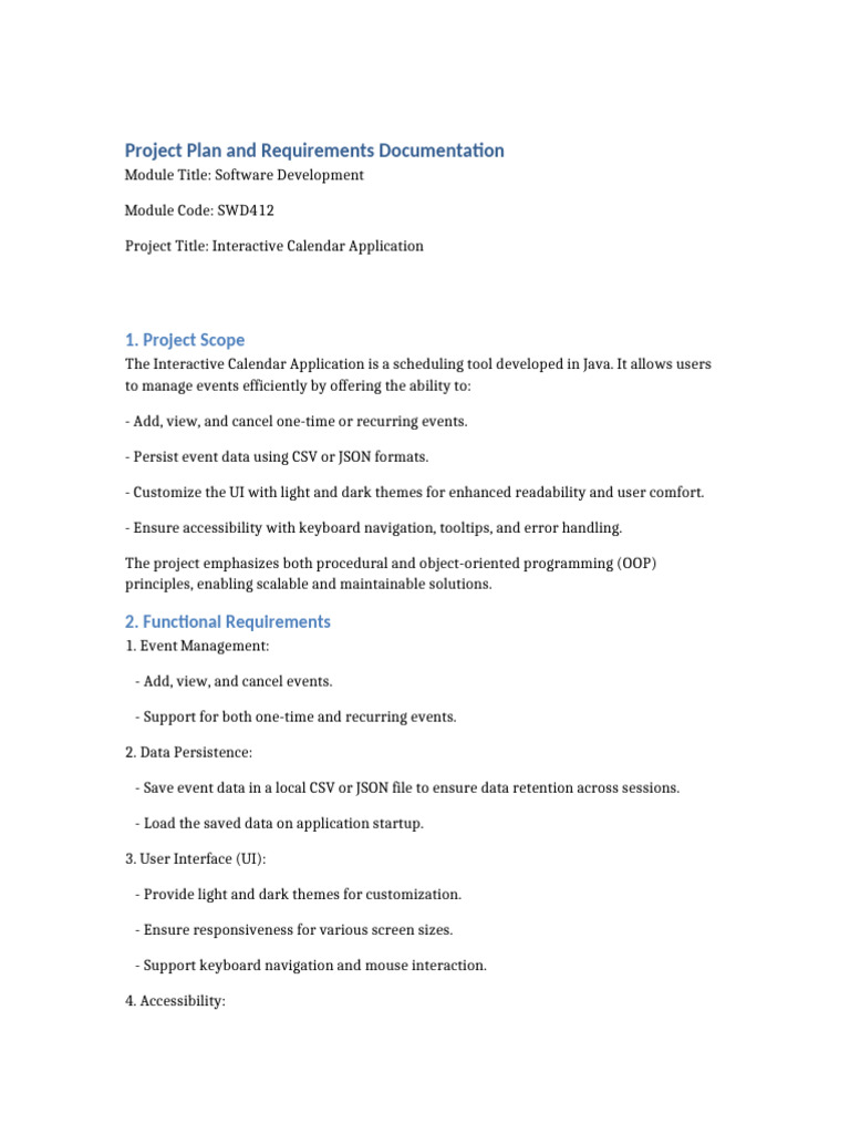 Project_Plan_and_Requirements | PDF | User Interface | Java ...