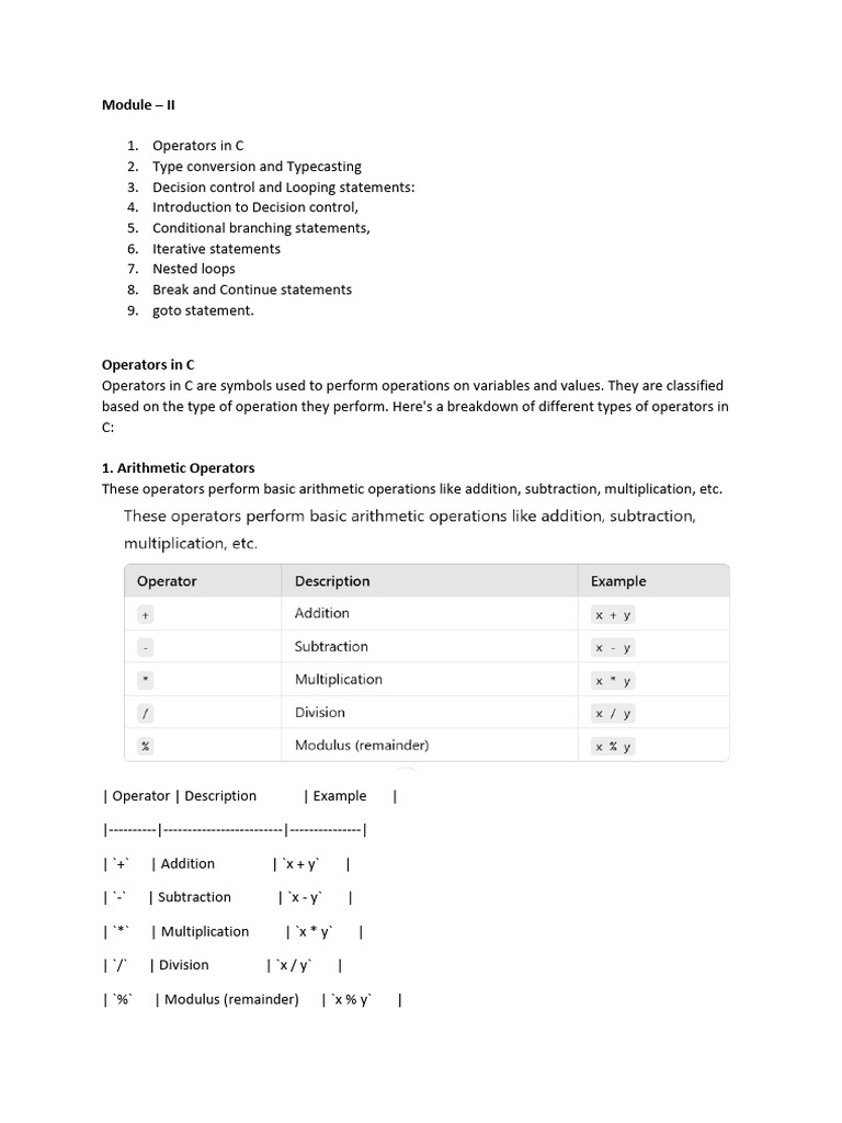 Comparing Variables in C Operators | PDF | Pointer (Computer ...