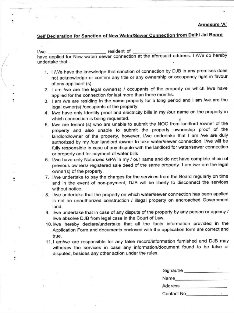 Self Dec Ration Form | PDF