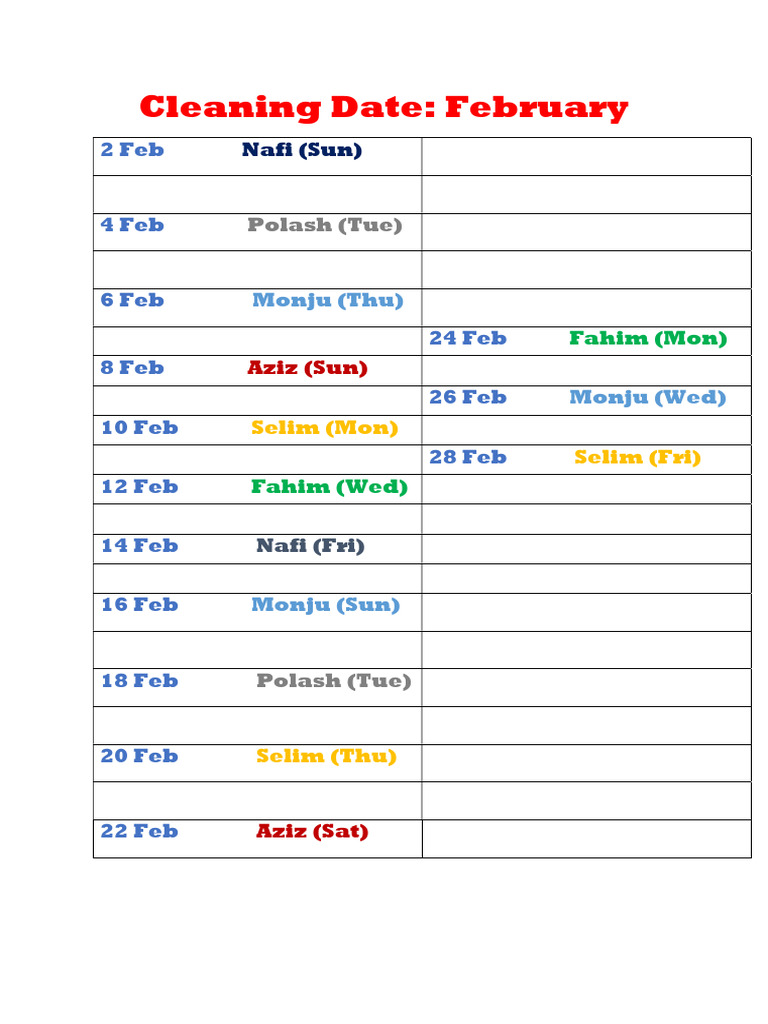 Cleaning February | PDF