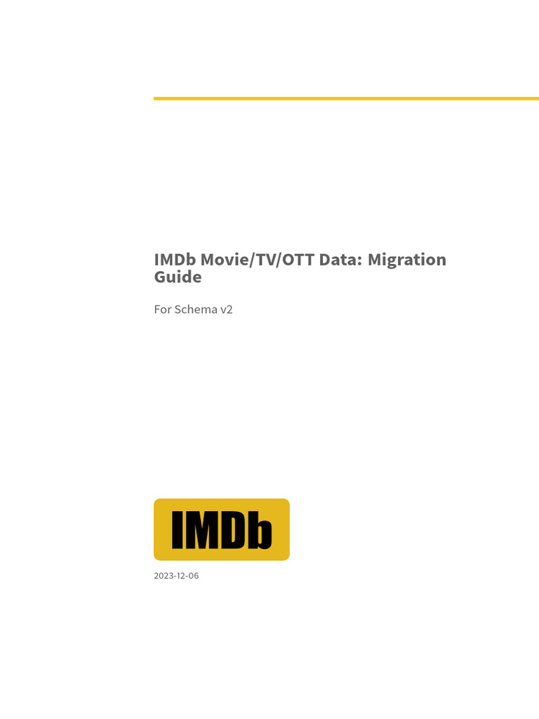 IMDb OTT Data Migration Guide V2 | PDF | Data | Computing