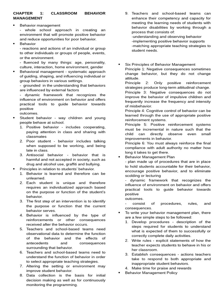 Effective Classroom Behavior Management | PDF | Bullying | Child Abuse