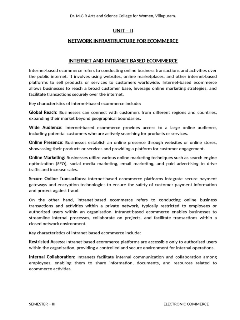 Ecommerce Network Infrastructure Overview | PDF | Computer Network ...