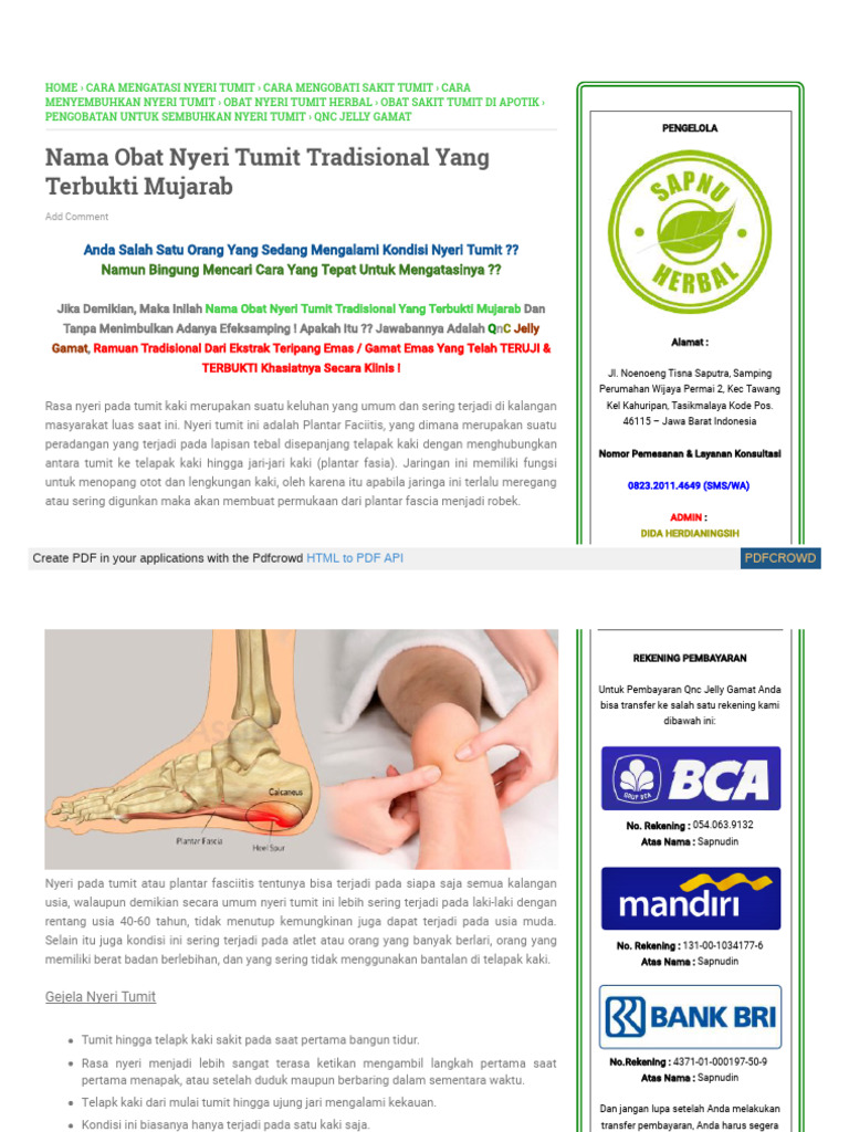 Cara Mengobati Nyeri Tumit Dan Telapak K | PDF