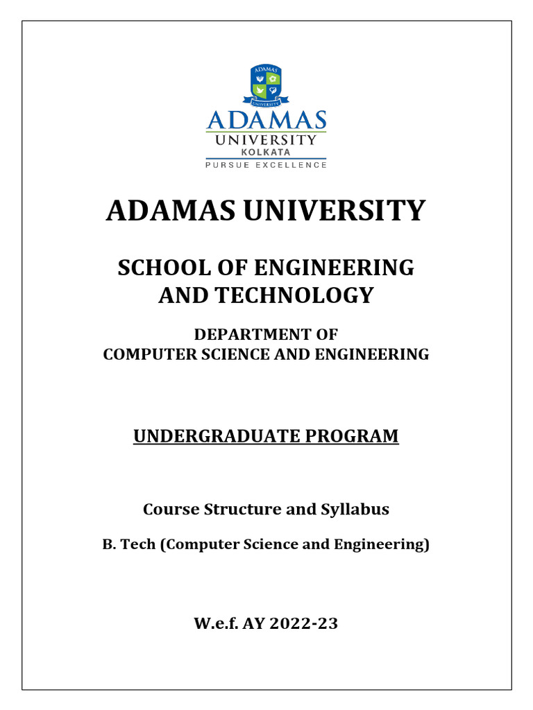 B.Tech CSE 2022 23 Course Structure | PDF | Engineering | Cloud Computing