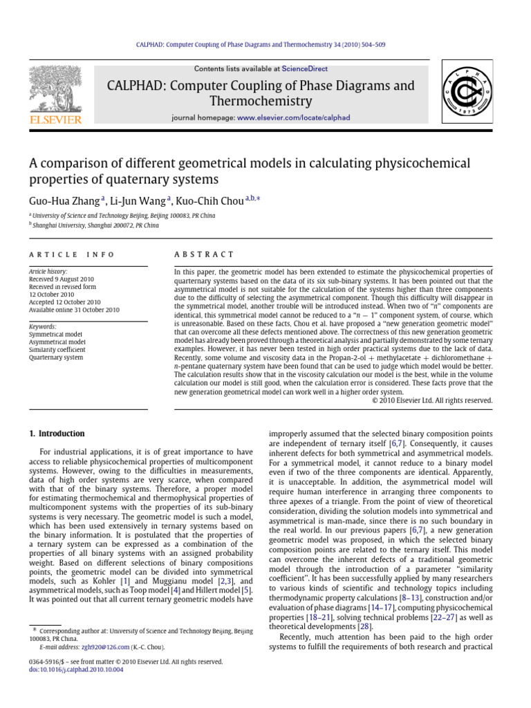 Quaternary System Geometric Models | PDF | Viscosity