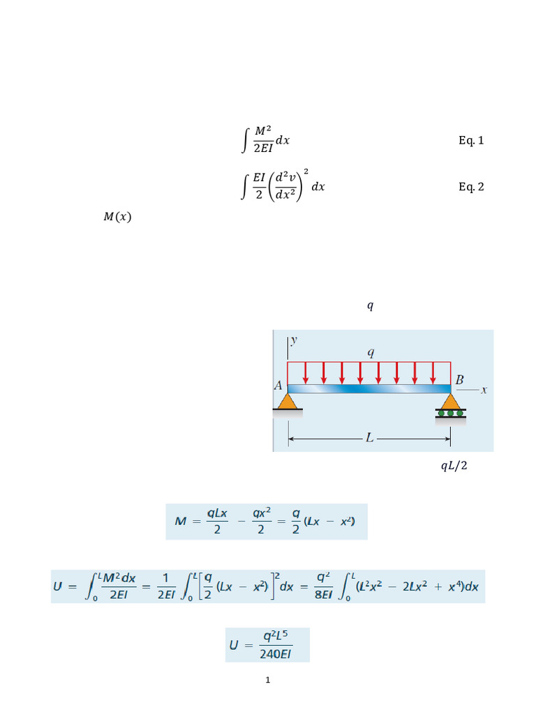Strain Energy and Castigliano's Theorem | PDF | Bending | Beam (Structure)