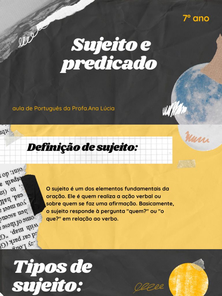 Sujeito e Predicado na Língua Portuguesa | PDF
