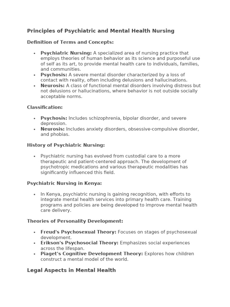 Principles of Psychiatric and Mental Health Nursing | PDF | Mental ...