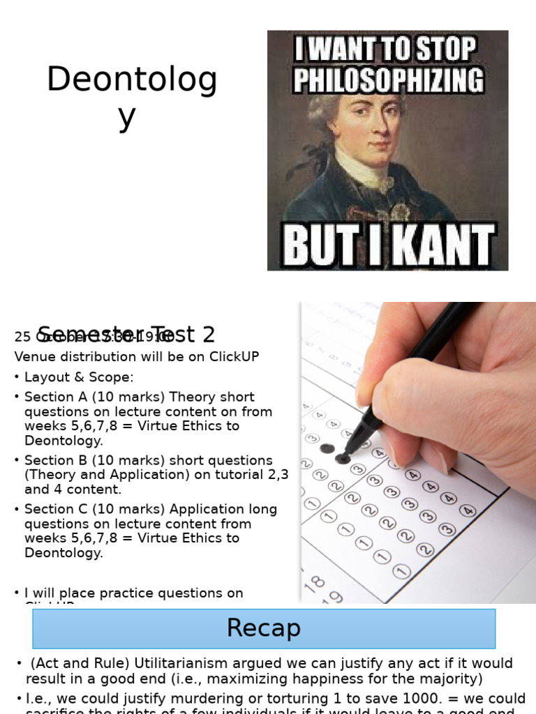 Kantian Deontology Pdf Utilitarianism Applied Philosophy