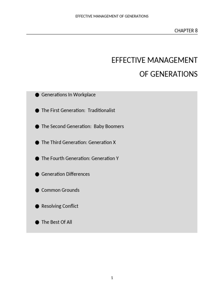 Managing Generational Differences at Work | PDF | Millennials | Baby ...