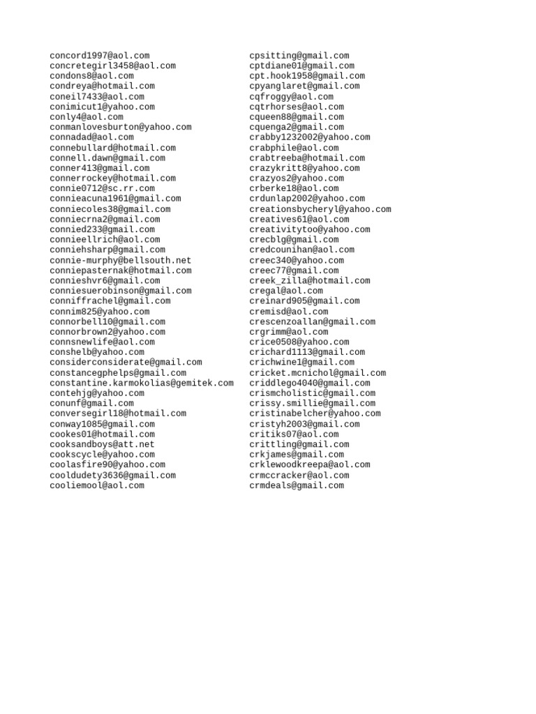 1000 Email List 1 | PDF