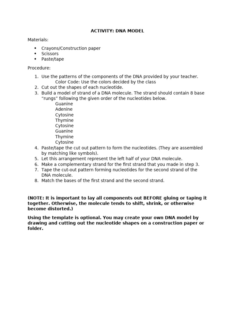DNA Model | PDF