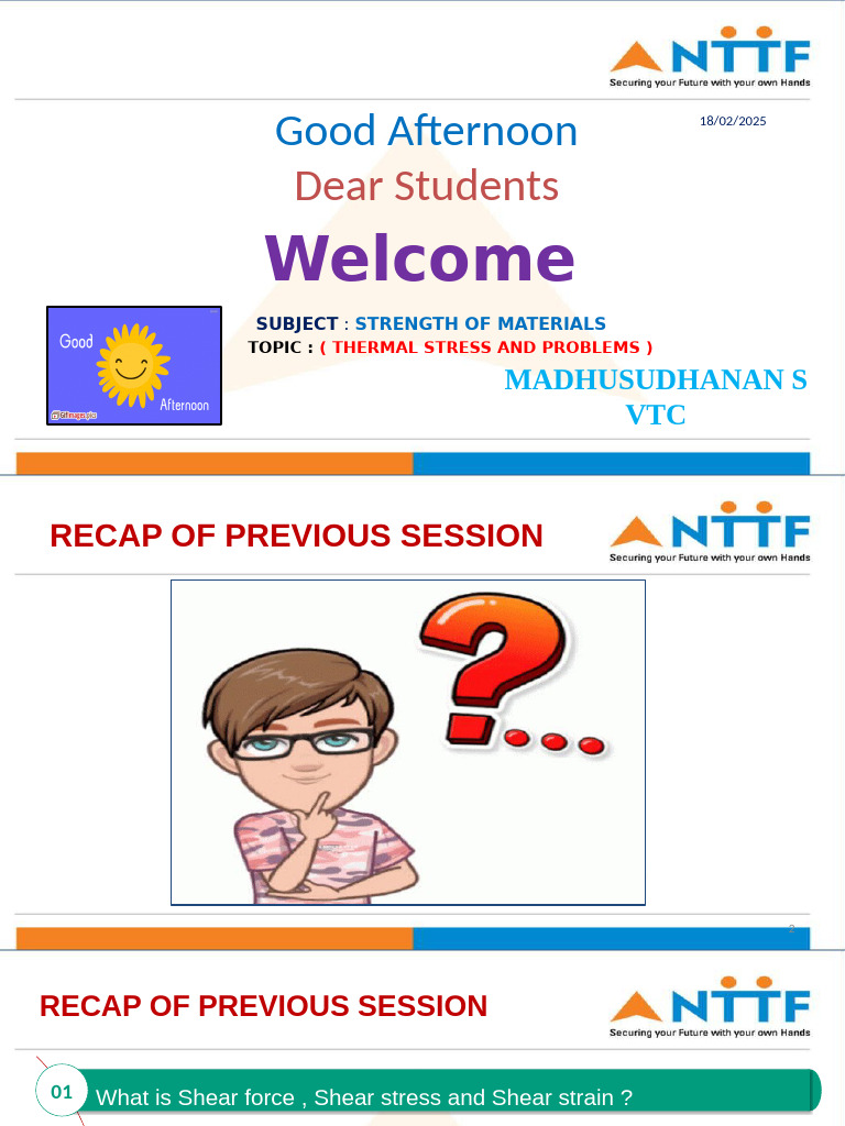 SOM MASTER CLASS - Session 8 | PDF | Thermal Expansion | Deformation ...