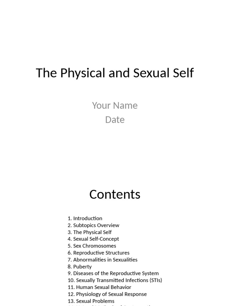 Physical Sexual Self | PDF | Sexually Transmitted Infection | Human ...
