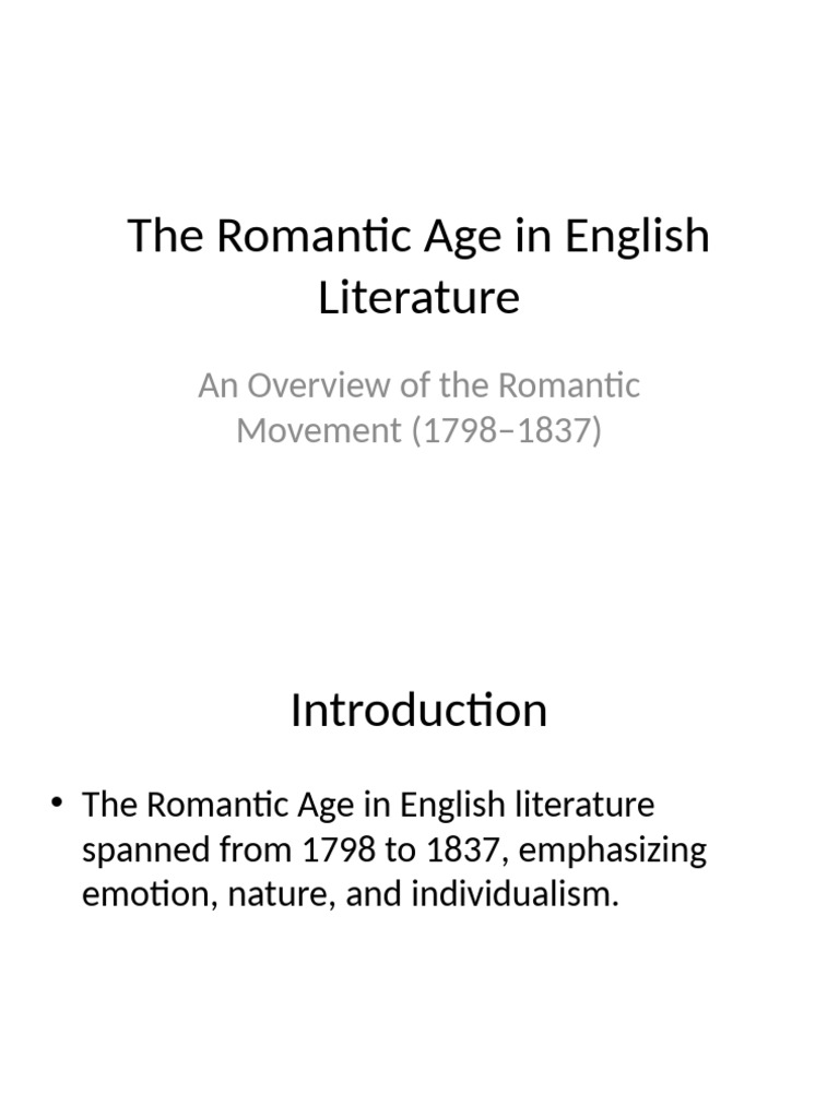 Romantic Age Literature | PDF | Romanticism | Samuel Taylor Coleridge