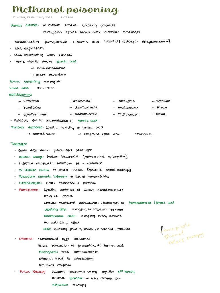 Picture of Methanol Poisoning | PDF