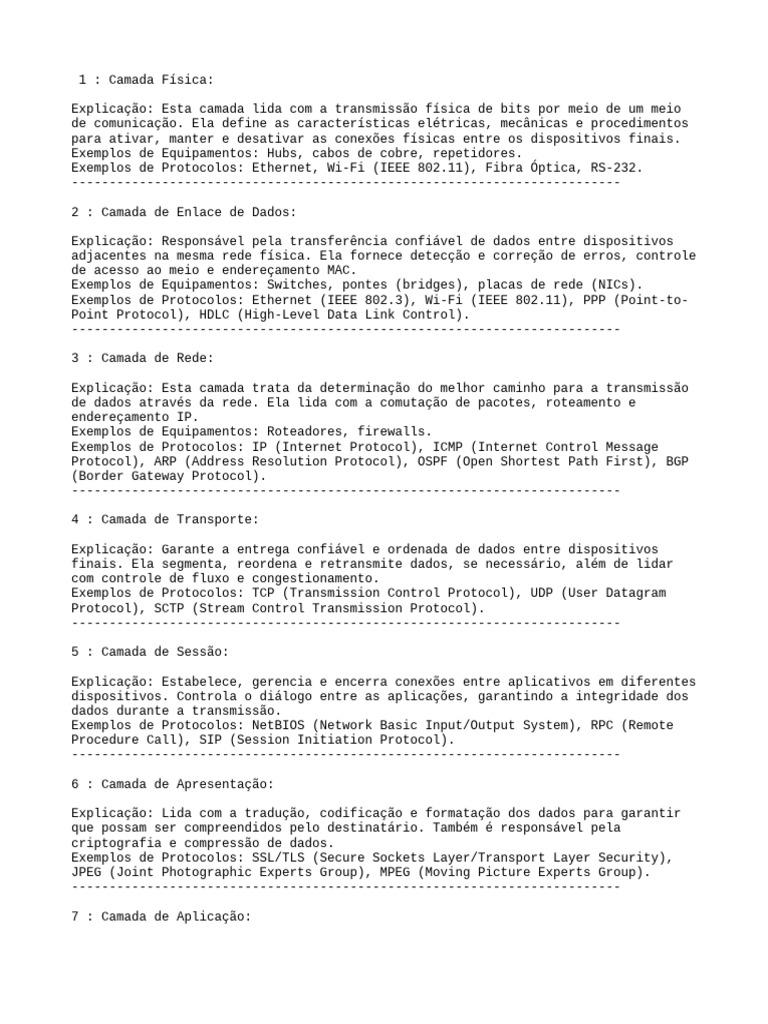 Estrutura do Modelo OSI em Redes | PDF | Rede de computadores | Modelo OSI