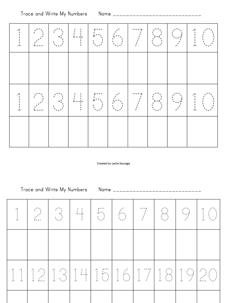 TraceandWriteMyNumbers110and120 1 | PDF