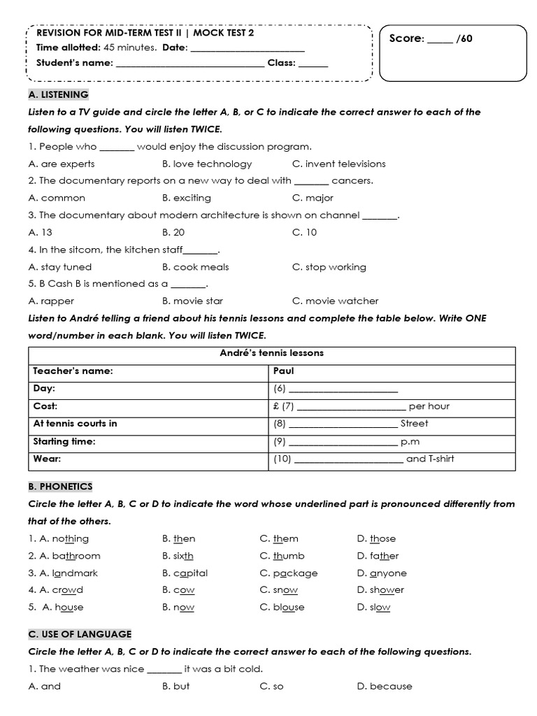 MOCK TEST 2 - 2ND MID-TERM | PDF