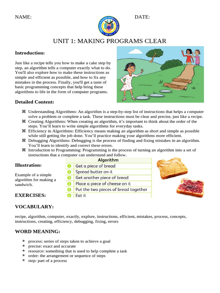 Grade 3 Unit 1 Making Programs Clear | PDF | Computer Programming ...