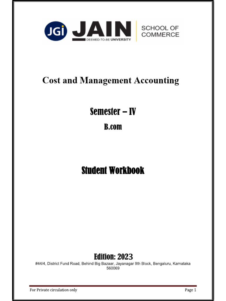 Cost and Management Accounting Guide | PDF | Management Accounting ...