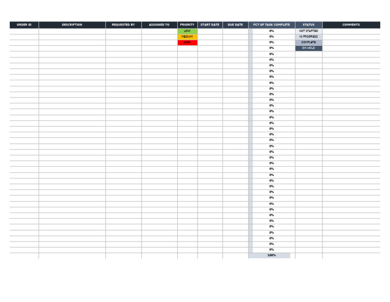 IC Work Order Tracking Template 8963 | PDF