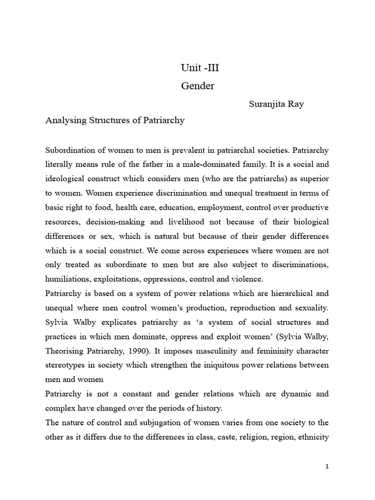 Analyzing Patriarchy and Feminism | PDF | Feminism | Gender Studies