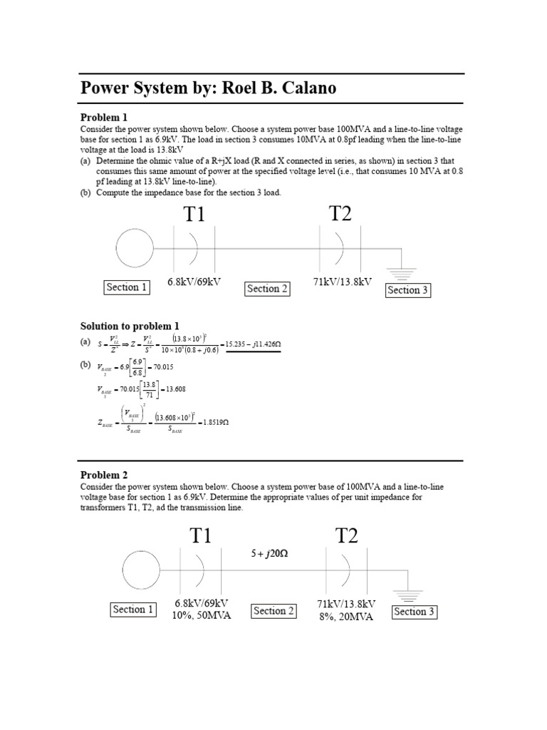 Power System Problem2 | PDF | Transformer | Electric Power Transmission