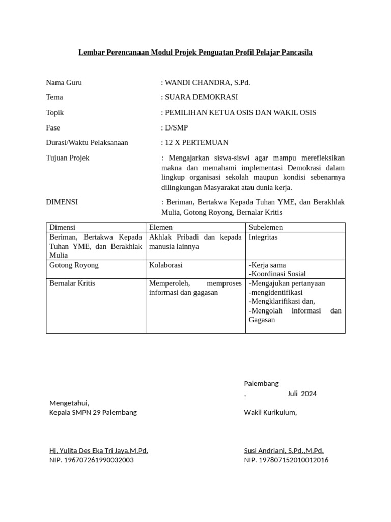 Modul Projek Profil Pelajar Pancasila | PDF