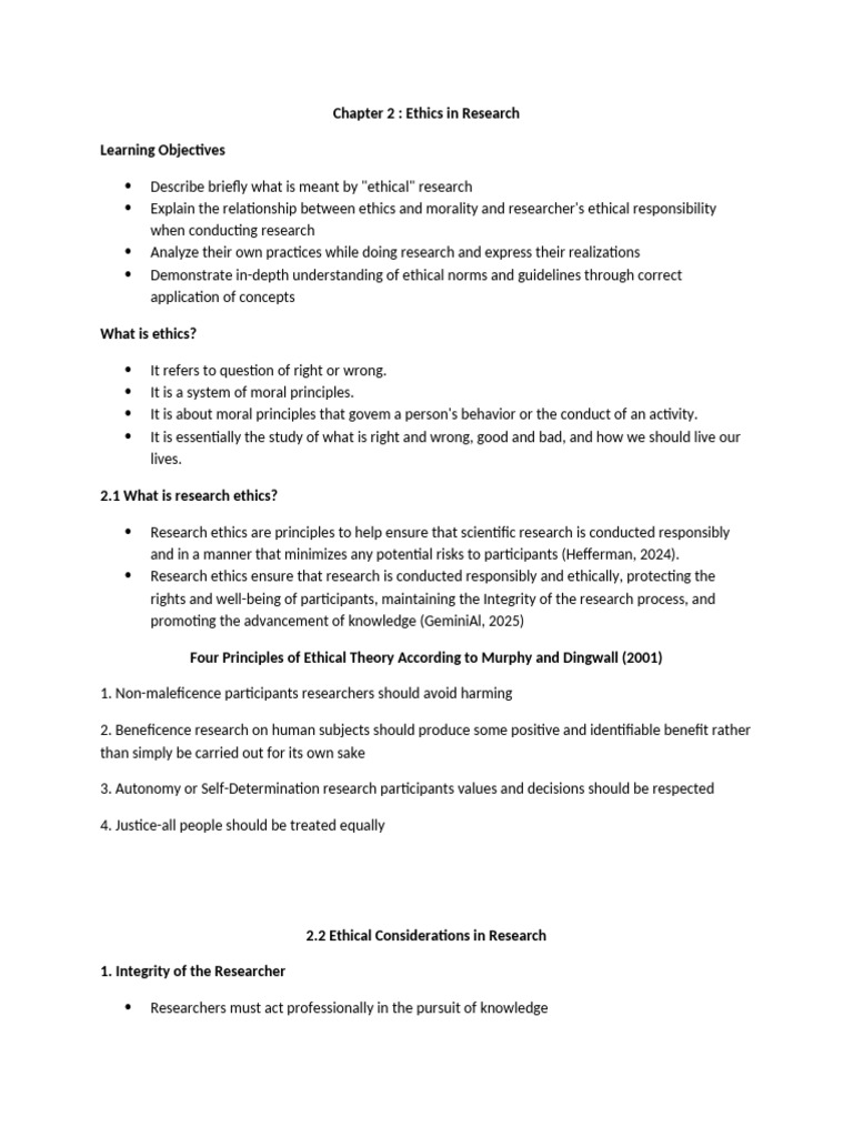 Research Ethics: Principles & Guidelines | PDF | Morality | Social ...