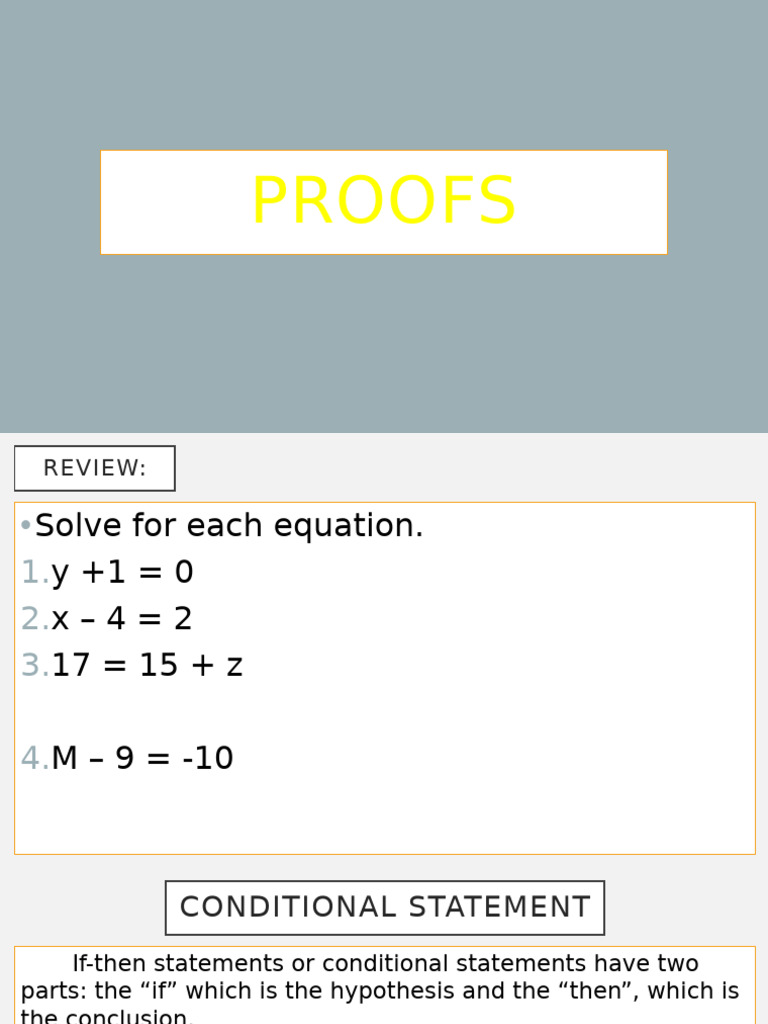 Conditional Statements and Proofs Guide | PDF | Mathematical Proof ...