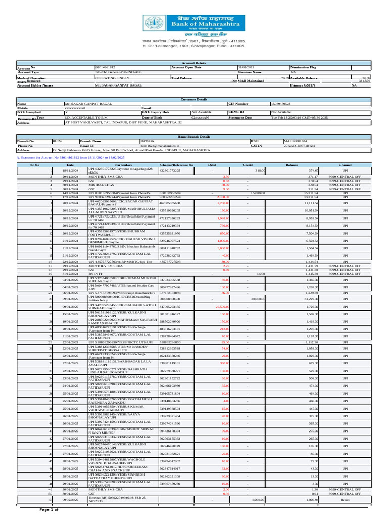 Statement 1739889195577 | PDF | Debits And Credits | Business Economics