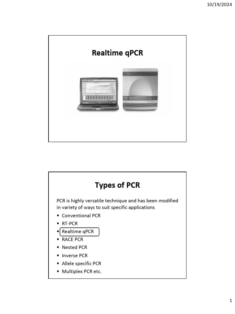 Understanding Realtime qPCR Techniques | PDF | Real Time Polymerase ...