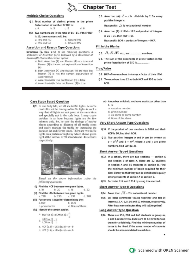 Class 10 Chapter Wise Test Paper | PDF