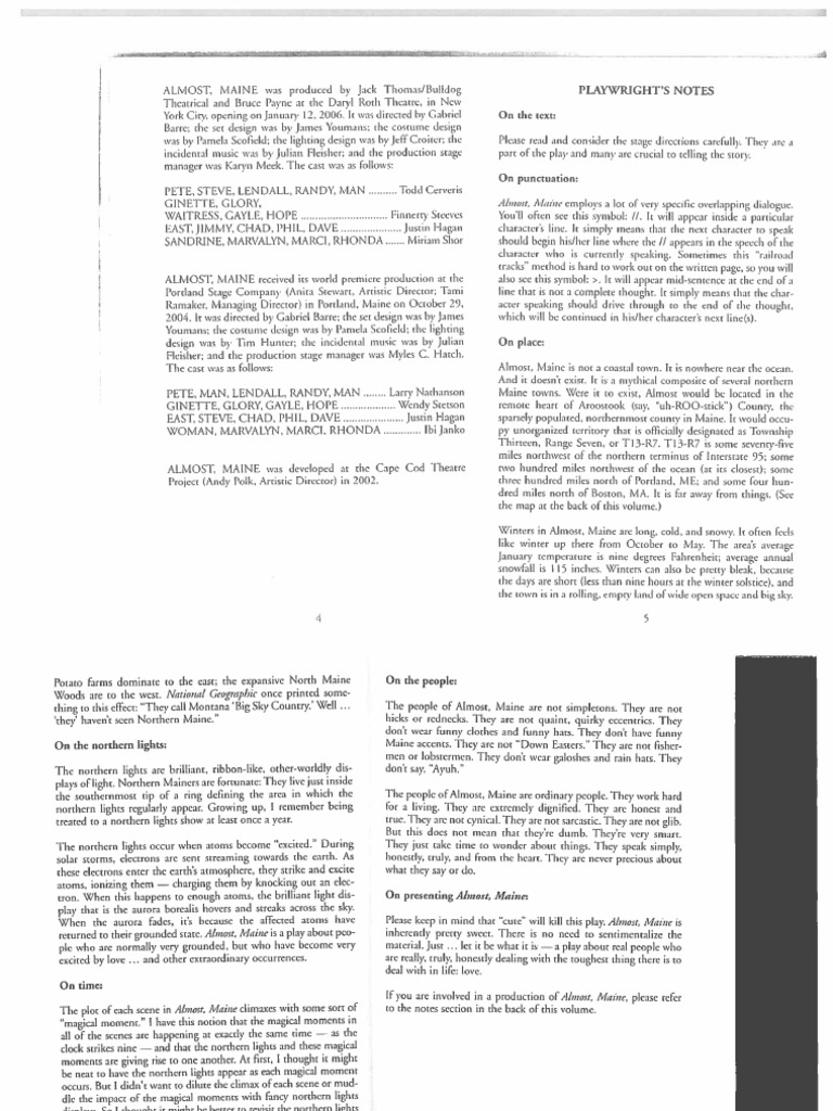 Almost Maine Script | PDF