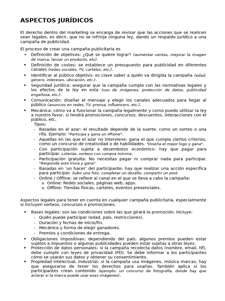 Aspectos Legales en Campañas Publicitarias | PDF | Publicidad | Estado ...