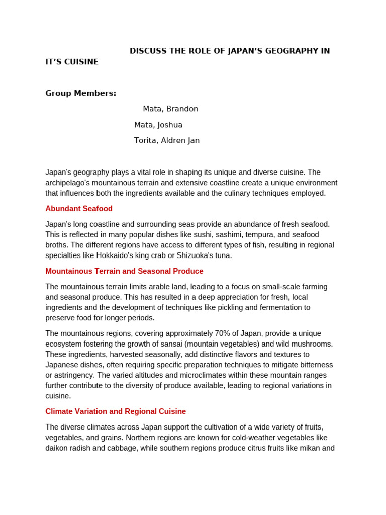WRITTEN-REPORT (Japanese) | PDF | Japanese Cuisine | Sushi
