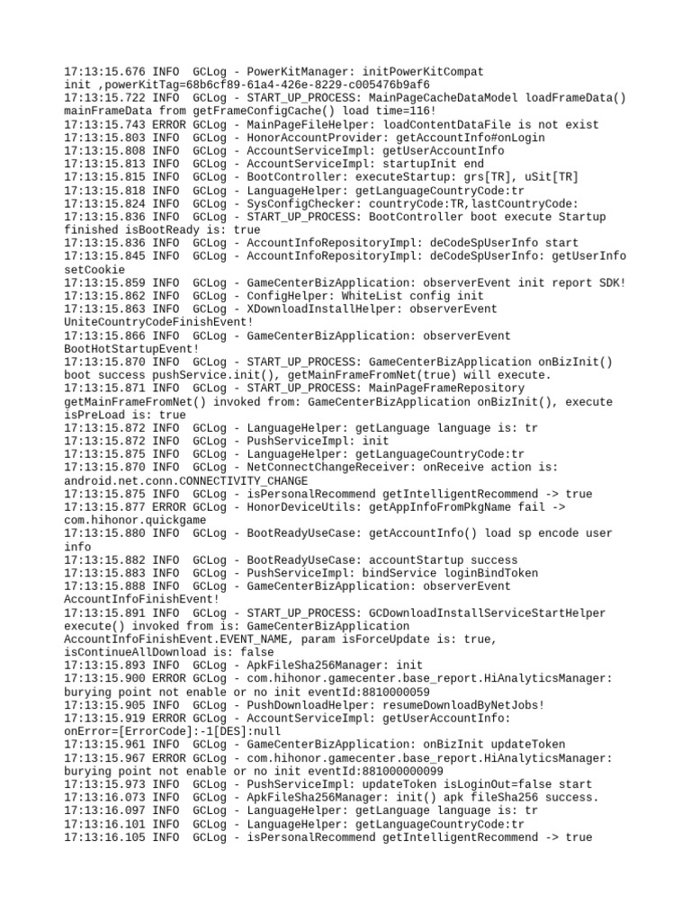 GameCenter Startup Log Analysis | PDF | Software | Information Technology