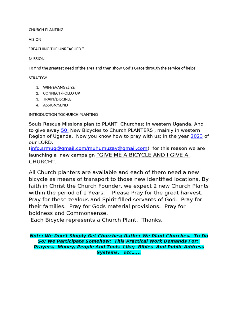 Church Planting Strategy in Uganda | PDF | Disciple (Christianity ...