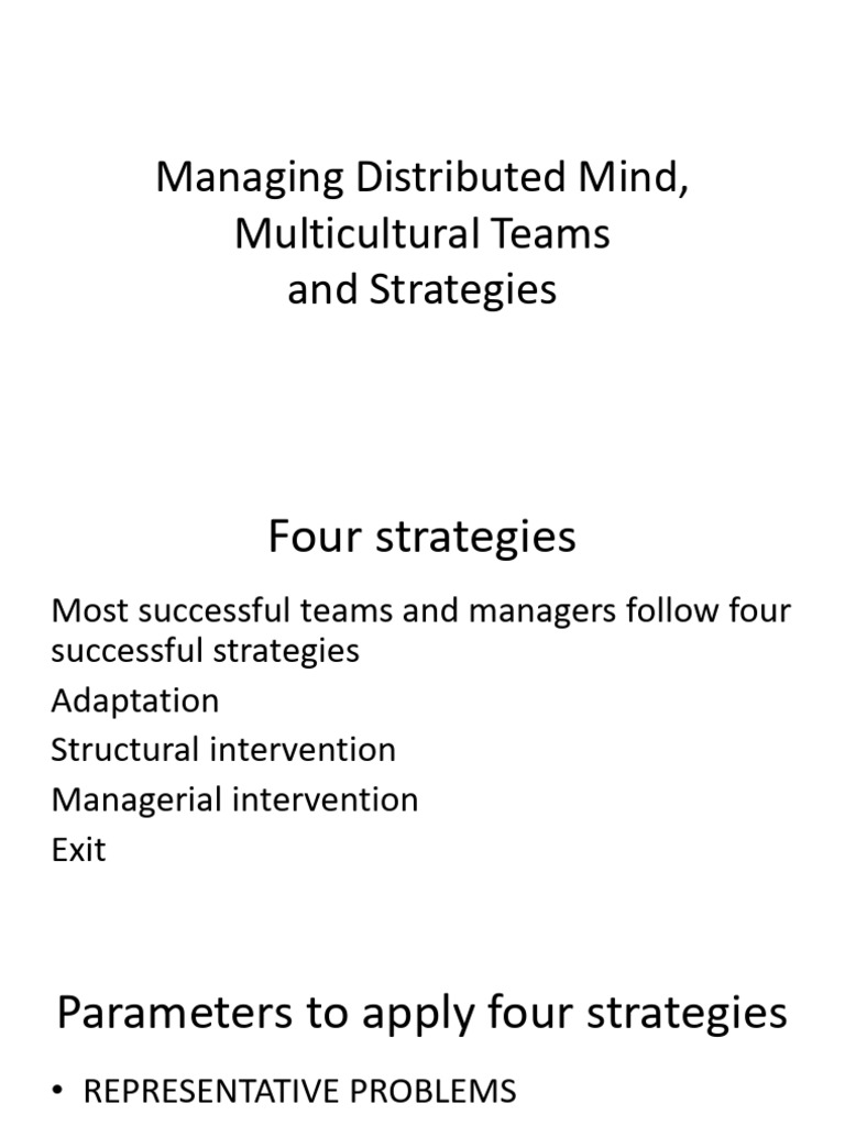 Strategies for Managing Multicultural Teams | PDF | Psychology ...