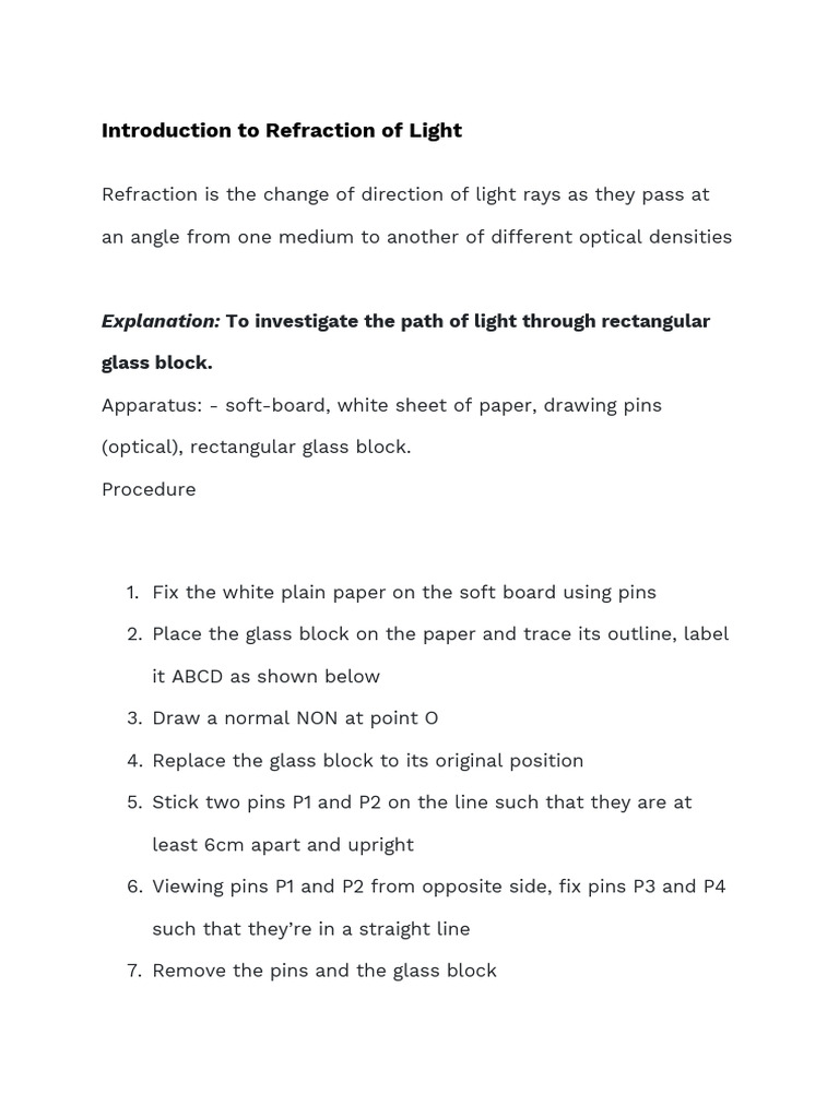 Understanding Light Refraction Basics | PDF | Refraction | Refractive Index