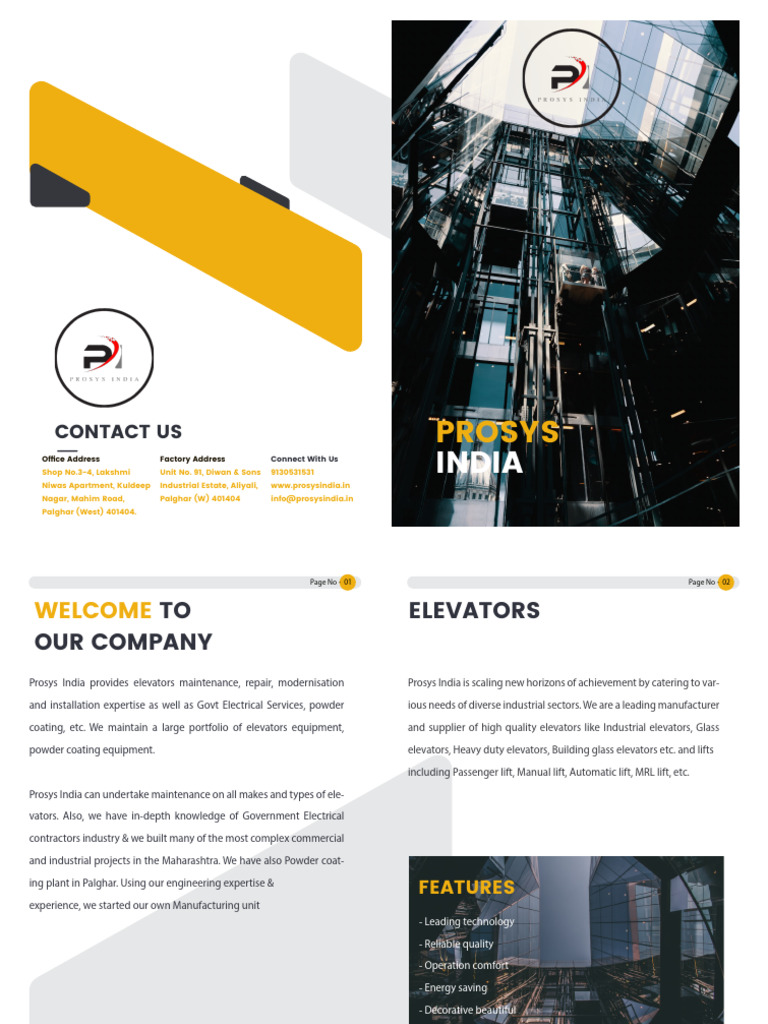 Prosys India Elevators & Services | PDF | Elevator | Door