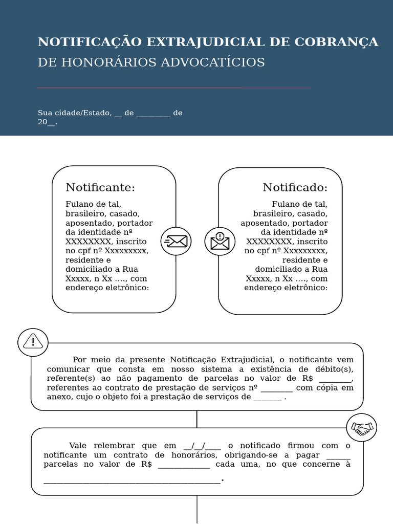 Notificação Extrajudicial de Cobrança | PDF