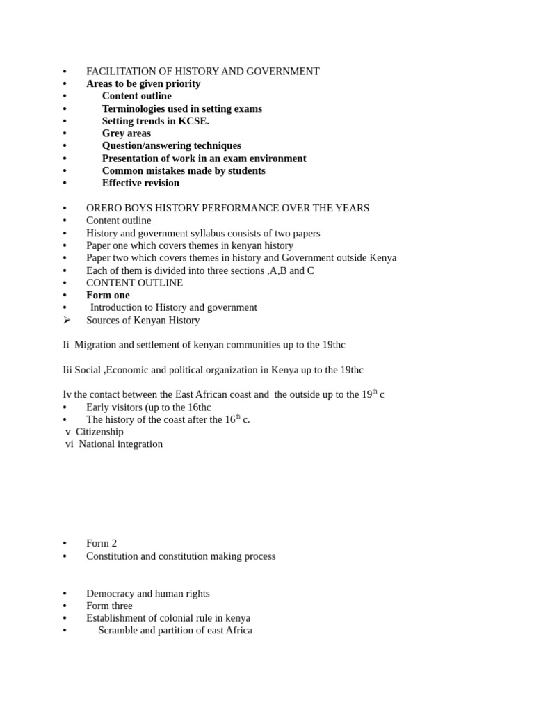 KCSE 2025 History Paper 1 Guide | PDF | Kenya