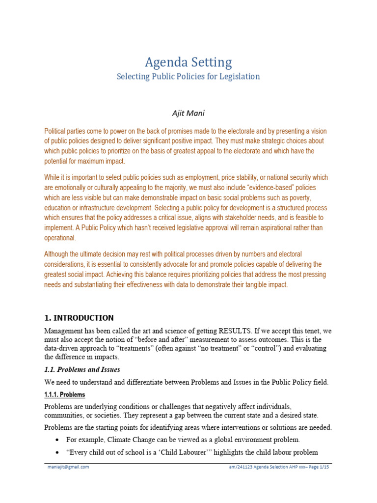 Preparing Public Policies For Legislation 1732542449 | PDF | Cost Of ...