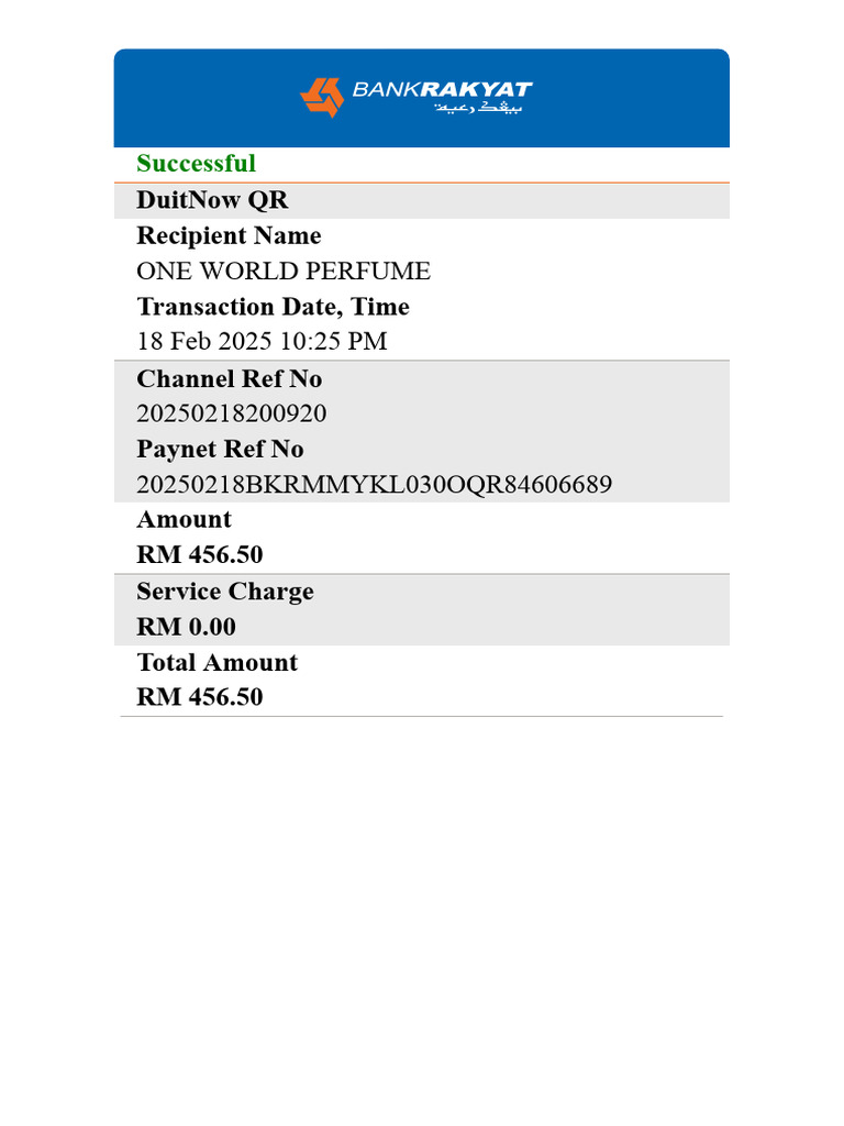 Receipt Bank Rakyat - 20250218142533430 | PDF