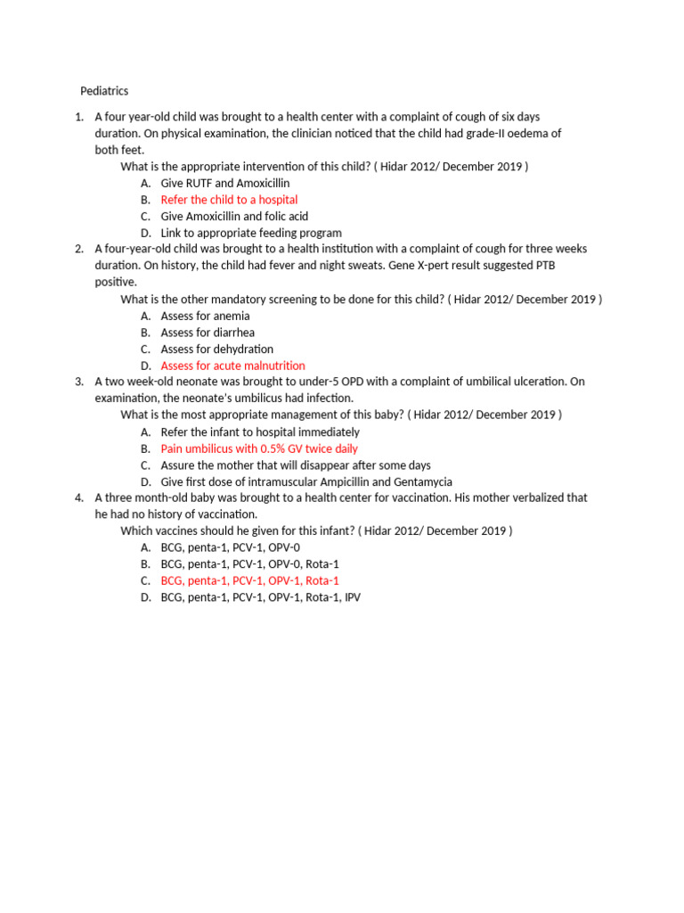 Paediatric Exit | PDF | Infants | Breastfeeding