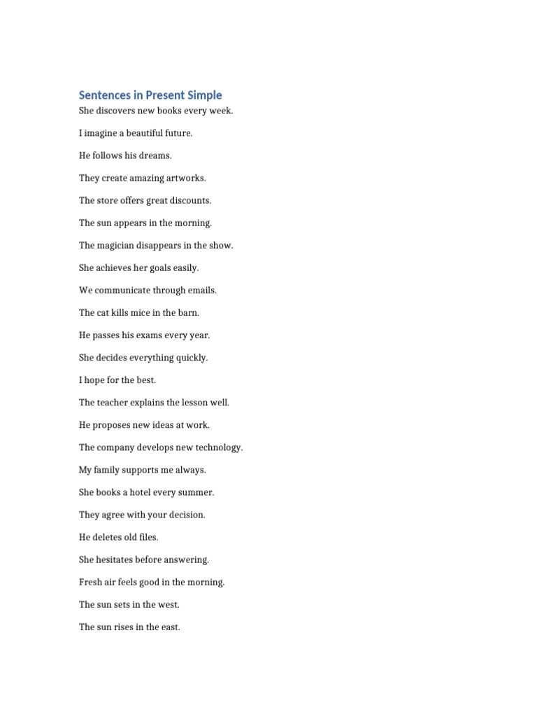 Present_Simple_Sentences | PDF